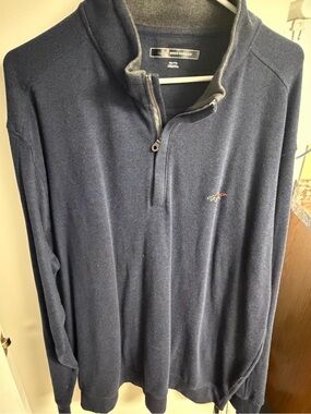 Greg Norman Collection Navy Zip-Up Pullover Sweater